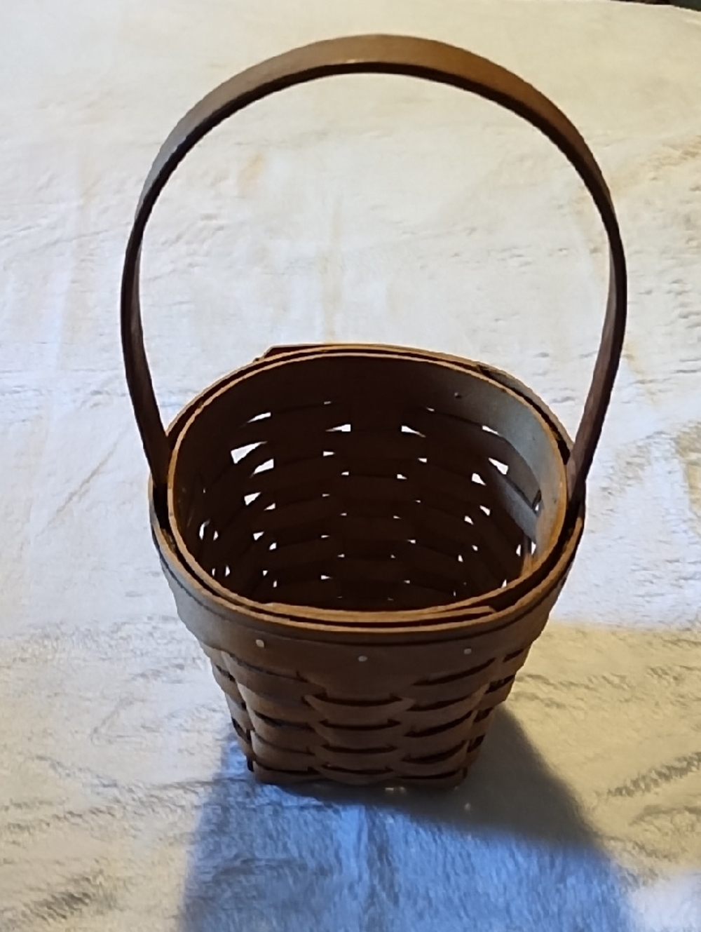 Bradford Basket Company Handwoven Small Brown Basket - Brown Made In USA 1995